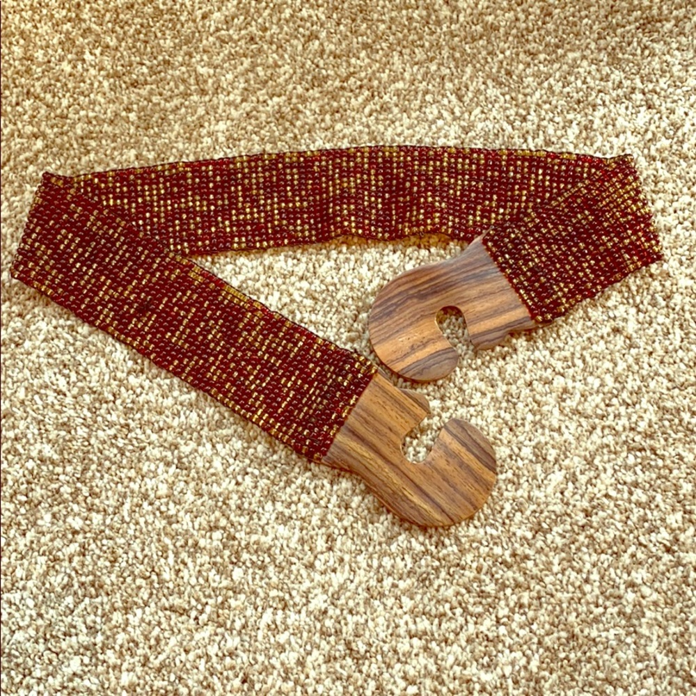 Garnet and Gold beaded belt!